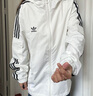 adidas经典三条纹运动连帽夹克外套男女春季阿迪达斯三叶草 亮白   S 实拍图