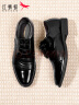 红蜻蜓男鞋新款男士商务正装皮鞋耐磨通勤低帮皮鞋漆皮德比鞋WBA8140 黑色 40 实拍图