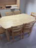 晨巢 餐桌 实木餐桌 可伸缩折叠圆桌餐桌家用现代中式饭桌餐厅家具 1.5米原木色 一桌六椅 实拍图