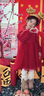 戴维贝拉女童加绒连衣裙2023秋冬儿童红色公主裙周岁礼服裙子 实拍图