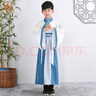 奥蒙威新款古装儿童汉服国学服男女童诗朗诵幼儿国舞台中秋演出服KJ-9 KJ-9湖蓝拼接广袖 130 实拍图