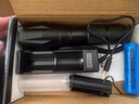 蚁刻强光手电筒可充电超亮远射小型LED迷你变焦军专家用便携照明电灯 G160A超200W二节高容量电池+座充 实拍图