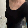 都市丽人山茶花玻尿酸超薄保暖内衣女士肌底衣美肤衣高弹修身无痕打底黑色 实拍图