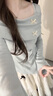 艾珠儿（Aizhuer）早春季穿搭法式蓝色长袖连衣裙子女2025年新款小个子气质减龄长裙 蓝色上衣+半身裙 M 实拍图