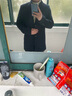 雅鹿毛呢大衣男士中长款风衣男商务休闲呢子大衣加厚爸爸装 黑色175 实拍图