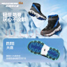 Skechers斯凯奇儿童绒绒靴雪地靴保暖男童棉鞋防寒加绒高帮女童靴660092L 男童/黑色/蓝色/BKBL 28.5 实拍图