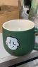 木丁丁 情侣马克杯单个 陶瓷带勺咖啡牛奶水杯子泡茶容量高颜值水杯女 内绿外白-可爱女孩带勺 1个 350ml 晒单实拍图