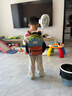 SHUKIKU儿童书包幼儿园背包防丢失小书包防泼水超轻双肩包橙红S+码 实拍图