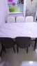 初屋 餐桌 岩板餐桌椅组合意式轻奢长方形餐桌椅组合家用餐厅吃饭桌子 亮光雪山白-101皮椅 1.3米一桌六椅 实拍图
