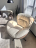 卡尔适蛋壳椅简约可旋转舒适单人沙发办公桌椅客厅卧室书房休闲椅子蛋壳 卡其色+暖灰色 实拍图