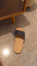 回力亚麻拖鞋男款室内居家用吸汗轻盈四季棉麻凉拖HL0080黑色40-41码 实拍图