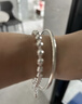 梦金园银手链足银简约光面转运珠福袋手环首饰送女友生日礼物 实拍图