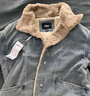 森马（Semir）牛仔棉服女拼接毛领美式复古2024冬宽松毛边夹克街头109724108017 实拍图