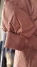 艾莱依中长款羽绒服女休闲连帽韩版鸭绒过膝冬季外套 蜜茶棕155 实拍图