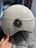 堡护头盔3C认证男女士高清防雾镜片成人电动车保暖头盔四季通用301雪霜白 实拍图