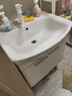 美标实木大肚盆智能浴室柜陶瓷一体盆60cm洗手盆柜组合80cm阳台柜 【性价比单品】60cm浴室柜(不含龙头和下水器) 实拍图