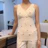 Mom Jane哺乳背心吊带纯棉孕妇装春秋款打底衫内搭喂奶月子服内衣免穿文胸 粉印樱桃（莫代尔棉-可拆罩杯） M(建议体重85-100斤) 实拍图