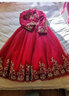 小咔衣浓儿童礼服公主裙花童婚纱小主持人女童钢琴演奏演出服汉服大童秋冬 酒红色长款089-B5 150 实拍图
