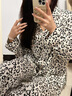 维多利亚的秘密田曦薇同款 夏季宅度假水光绸家居服丝滑凉感长袖长裤睡衣套装 2HMN黑粉豹纹-印花 11221502 L 实拍图