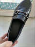 断码真皮单鞋女2026春夏季新款软皮软底乐福鞋粗跟低跟平底皮鞋女 黑色 38 实拍图