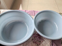 京东物流 加厚塑料洗脸盆家用洗衣服盆小面盆学生洗脚盆洗菜泡脚 蓝色 中号+大号 实拍图