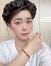 中国黄金（CHINA GOLD）黄金祥云平安扣情侣手链男女一对足金转运珠本命年七夕情人节礼物 【今/次日达】平安扣手链【红绳】约0.9g 实拍图