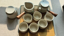苏氏陶瓷（SUSHI CERAMICS）草木灰釉功夫茶具套装实木手柄双侧把茶壶竹面陶瓷储水茶托礼盒装 实拍图