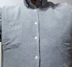 罗蒙（ROMON）长袖衬衫男士潮流宽松休闲白衬衫外套纯色棉质衬衣男灰色加绒4XL 实拍图