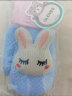 迪尼贝儿（DNBR）1-3岁儿童手套冬季加厚保暖婴儿针织加绒男女童宝宝毛线挂脖手套 蓝兔 实拍图