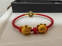 老庙黄金转运珠足金十二生肖马年红绳本命年手链送女友老婆生日节礼物 生肖鼠:约1.1g 转运珠手链 实拍图