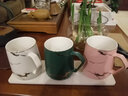 TENGTOO 情侣漱口杯陶瓷欧式北欧套装刷牙杯简约小清新洗漱杯 绿杯+白杯+粉杯（含硅藻托） 实拍图