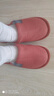 华美健步日系风柔软极简情侣棉拖鞋秋冬季家居室内保暖软底棉鞋女HM001西瓜红38-39码 实拍图
