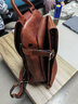 慢时光复古潮手工真皮胸包男包运动背包大容量单肩包休闲头层牛皮斜挎包 浅棕色 实拍图