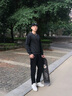 顶峰保罗（Dingfengbaoluo）长袖T恤男春季百搭时尚提花卫衣宽松潮流上衣服JE2221黑色XL 实拍图