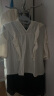 范思蓝恩23FS12439法式V领短袖衬衫女设计感小众夏季荷叶边上衣 米色 M 晒单实拍图