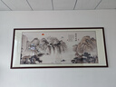 良品大师流水生财山水画办公室挂画中式客厅装饰画靠山图茶室字画风景壁画 流水生财A1 106*249cm宣纸+红木框（大气款） 实拍图