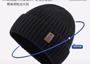沐驰斯顿帽子男士冬季保暖加厚毛线帽加绒针织帽户外骑行防风雷锋帽女冷帽 黑色【帽子+围脖加绒款】 实拍图