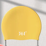 361°游泳帽男女士成人防水大号护耳舒适不勒头专业硅胶训练泳帽 黄色 实拍图