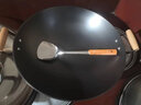 洽硕陆川铸铁生铁炒菜锅不粘锅炒锅无涂层少油烟大双耳圆底铁锅燃气灶 46cm加厚铸铁炒锅(带盖） 实拍图