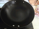 臻三环手工铁锅平底炒菜锅生铁锅无涂层不易粘锅厨房好物单柄铸铁锅 平底加锅耳 36cm 实拍图