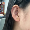 中国黄金爱心黄金耳钉女士足金耳环表白520送女朋友礼物情人节老婆生日 【京速达】足金镂空爱心耳钉 实拍图