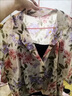 VEOX雪纺衫女夏季宽松短袖套装女收腰上衣2025新款小个子碎花时尚小衫 [粉色花朵+吊带] L _建议111-125斤 实拍图