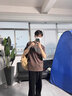 勒普莱纯棉短袖t恤男夏季日系复古ins潮流潮牌圆领半袖宽松简约休闲上衣 咖色 XL (建议135斤-150斤) 实拍图