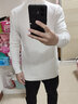 真维斯（JEANSWEST）毛衣男秋冬季休闲内搭打底针织衫男士厚款保暖毛绒线衣男装上衣服 白色 纯色 XL 实拍图