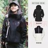 骆驼（CAMEL）三防冲锋衣户外登山服防风防水防污三合一运动外套 AD22263513X，抓绒内胆幻影黑女 L 实拍图