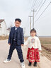 罗蒙儿童西装套装2025新款男童主持人花童中大童钢琴毕业演出服礼服狂 五件套 外套裤子马甲衬衫领结 140 实拍图