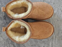 AU&MU澳洲冬季女士羊皮毛一体雪地靴防滑纯色厚底加绒短筒靴东北棉鞋子 栗色 【羊皮毛一体】610 37 U6 实拍图