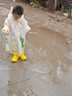 牧萌儿童雨鞋男童女童防水立体宝宝防滑耐磨卡通雨靴 黄色挖掘机 17码 实拍图
