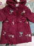 隽狐中老年羽绒服女装短款妈妈冬季加厚大码60岁70老人奶奶80太太外套 酒红 3XL 【推荐121-135斤】 实拍图