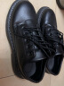 AIZUNSHI皮鞋男商务韩版潮流百搭帅气鞋子男系带休闲青少年英伦黑色小皮鞋 CL885黑色 42 实拍图